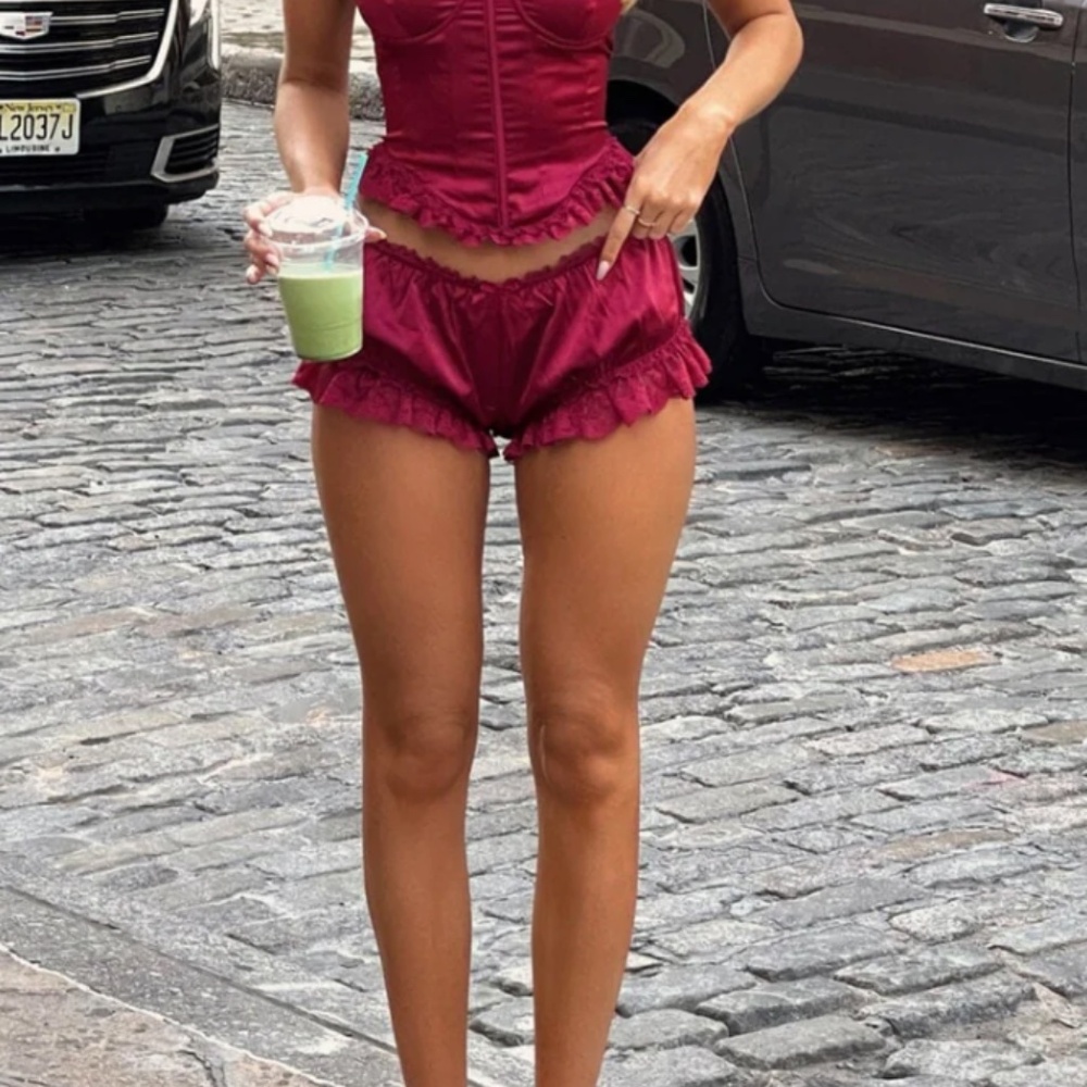 OUTCAST  LUCINE SHORTS DEEP RED NWT